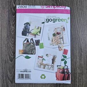 NEW Simplicity 2806 Shopping Bags Pattern